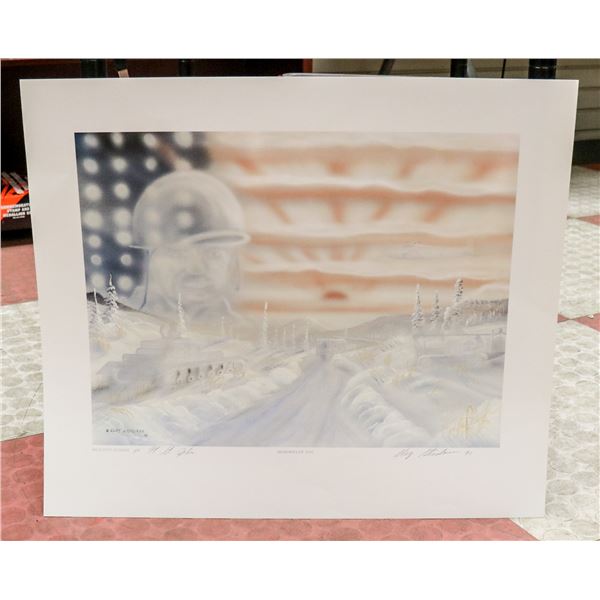 MAY STOCKMAN SIGNED PRINT OF ALASKA HIGHWAY