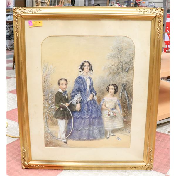 1800S VICTORIAN FAMILY PORTRAIT WATERCOLOUR