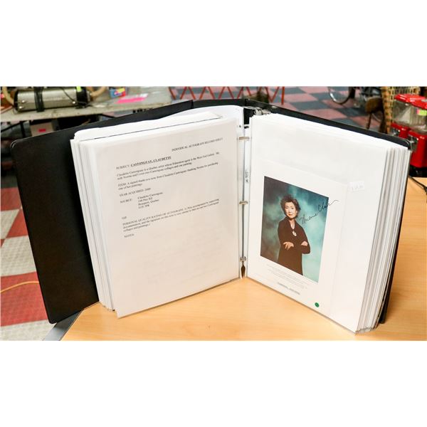LARGE BINDER FULL OF AUTOGRAPHED ITEMS