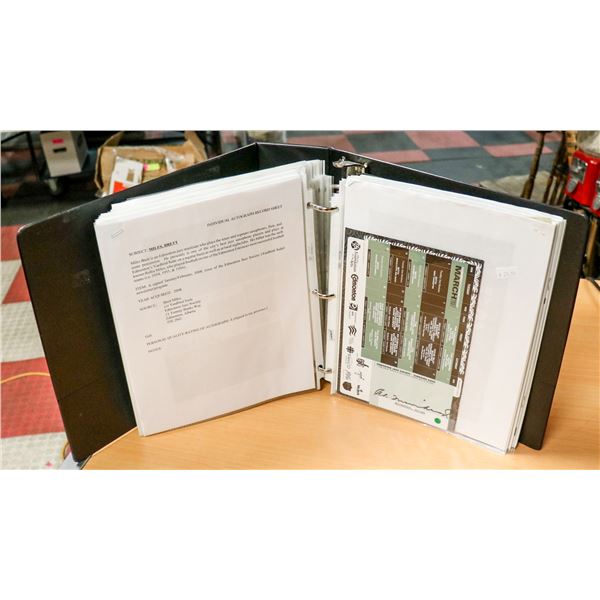 LARGE BINDER FULL OF AUTOGRAPHED ITEMS