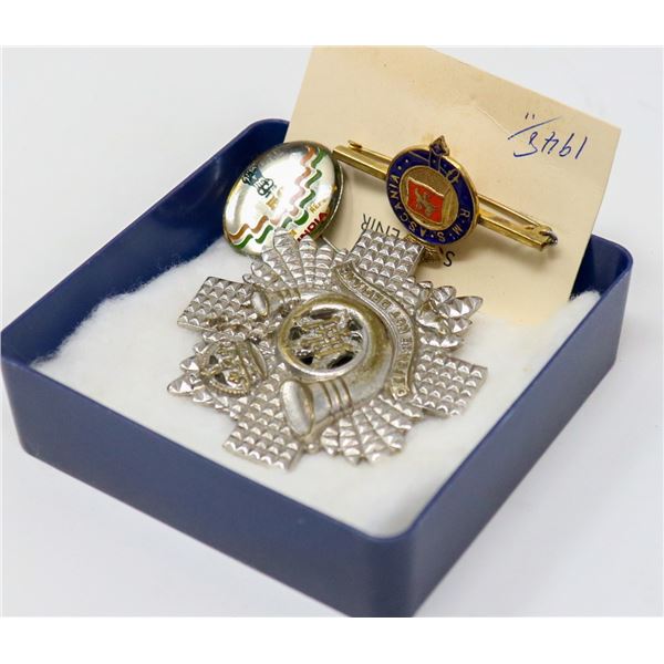 1940S DEFENCE BADGE AND RMS ASCANIA SHIP PIN