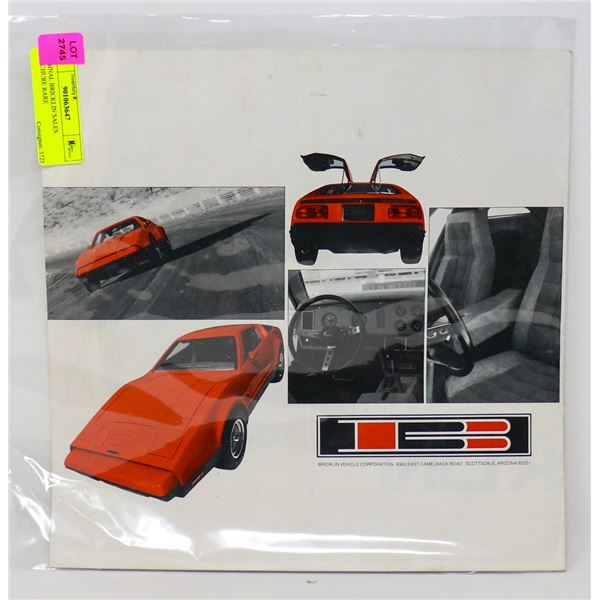 ORIGINAL BRICKLIN SALES BROCHURE RARE