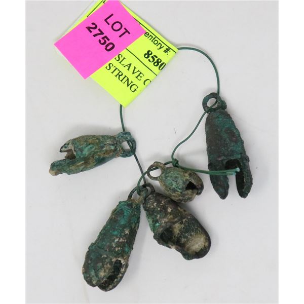 ANCIENT SLAVE CURRENCY OF FOUR ON STRING