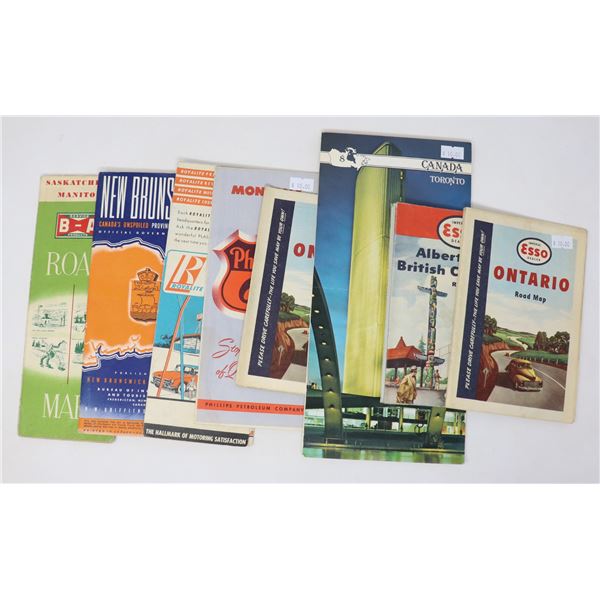 ASSORTED ANTIQUE SERVICE STATION ROAD MAPS