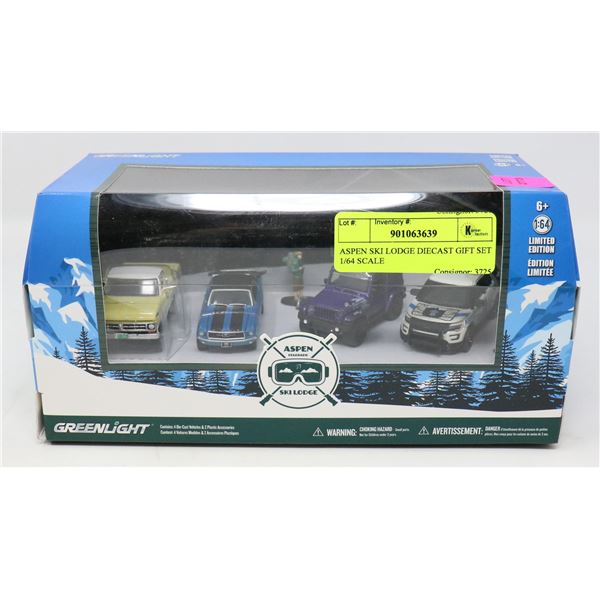 ASPEN SKI LODGE DIECAST GIFT SET 1/64 SCALE