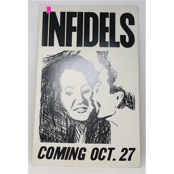 BOB DYLAN INFIDELS ALBUM RELEASE POSTER