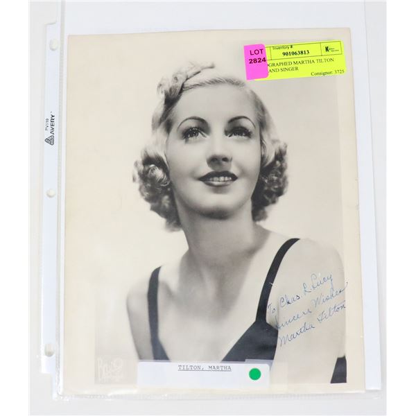 AUTOGRAPHED MARTHA TILTON BIG BAND SINGER