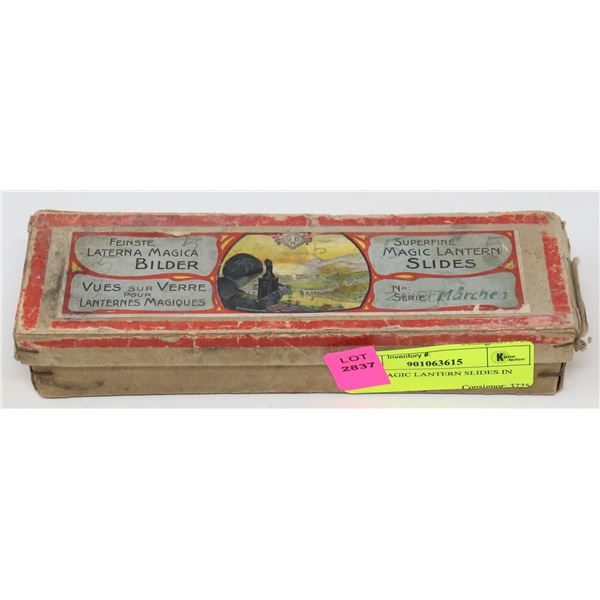 1900S MAGIC LANTERN SLIDES IN BOX