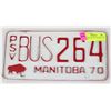 Image 1 : 1970 MANITOBA BUS LICENSE PLATE W BISON