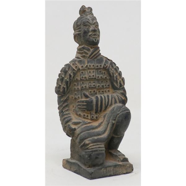 SMALL ANTIQUE TERRA COTA CHINESE SOLDIER STATUE