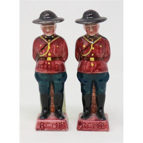 PAIR OF 1950S MOUNTIE SALT AND PEPPER SHAKERS
