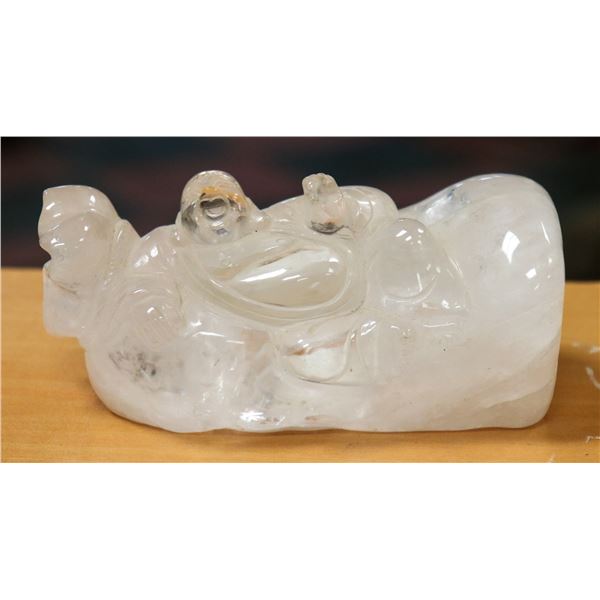 SOLID CRYSTAL STONE RECLINING BUDA DETAILED
