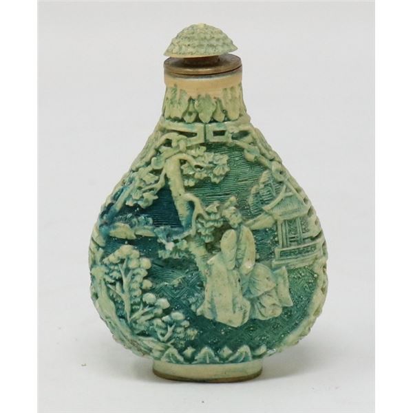 QING DYNASTY STYLE INTRICATELY CARVED SNUFF