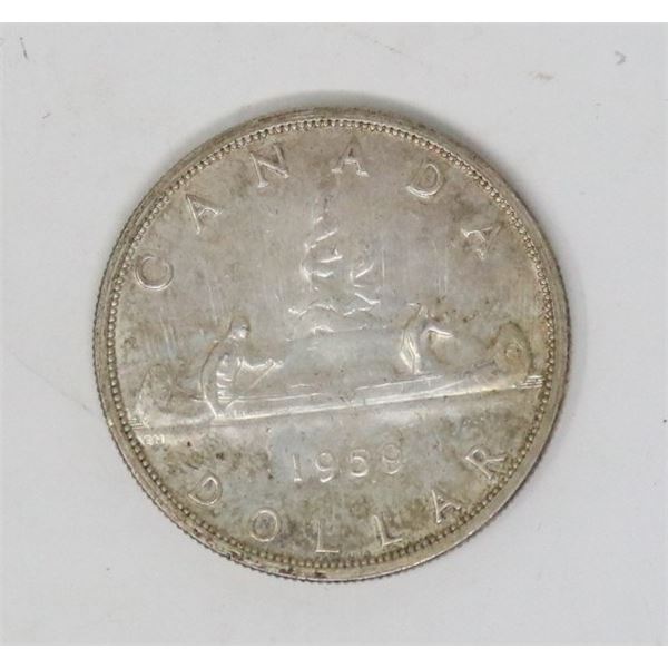1959 CANADIAN SILVER DOLLAR COIN