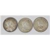 Image 2 : LOT OF THREE SILVER CANADIAN 50 CENT PIECES