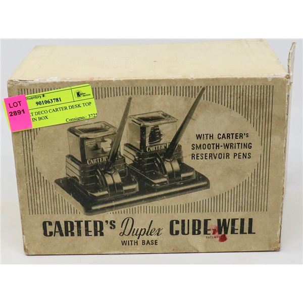 1930S ART DECO CARTER DESK TOP PEN SET IN BOX