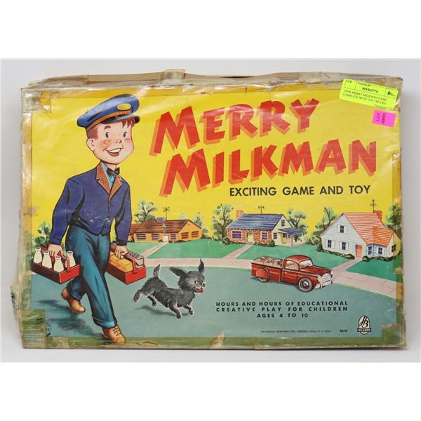 1950S MERRY MILKMAN GAME COMPLETE WITH TOY TRUCKS
