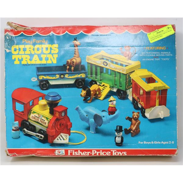 1970S FISHER PRICE CIRCUS TRAIN IN BOX W FIGURES