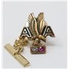 Image 1 : 10K GOLD EAGLE PIN WITH DIAMOND AND RUBY MADAME