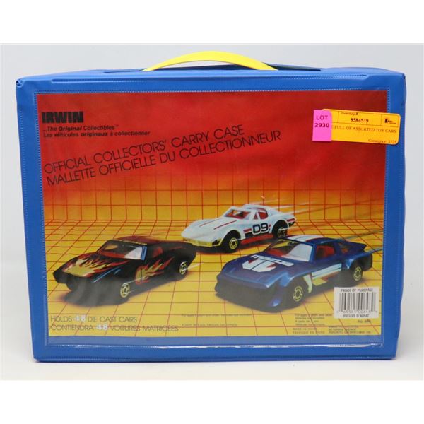 CASE FULL OF ASSORTED TOY CARS