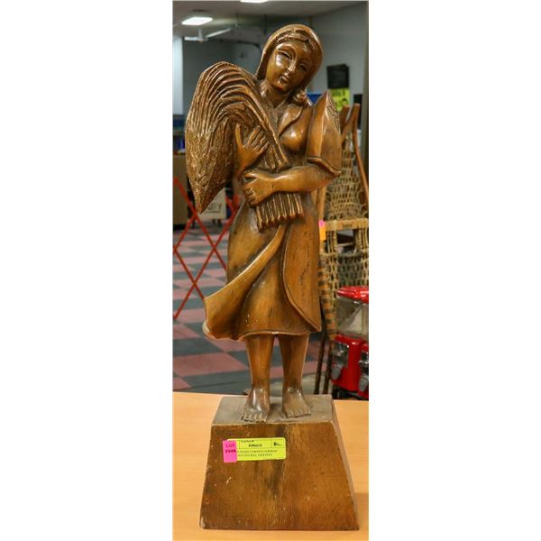 LARGE HAND CARVED GERMAN WOODEN FIGURAL HARVEST