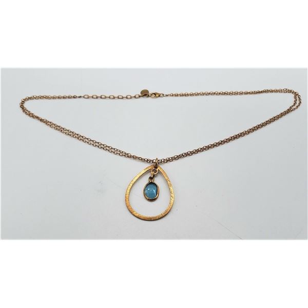 ESTATE GOLD PLATED OVER 925 SILVER W/ GLASS 18"