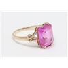 Image 1 : 10K GOLD RING WITH PINK STONE, LORIE BRAND,