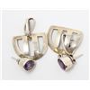 Image 1 : SILVER EARRINGS WITH PURPLE STONES