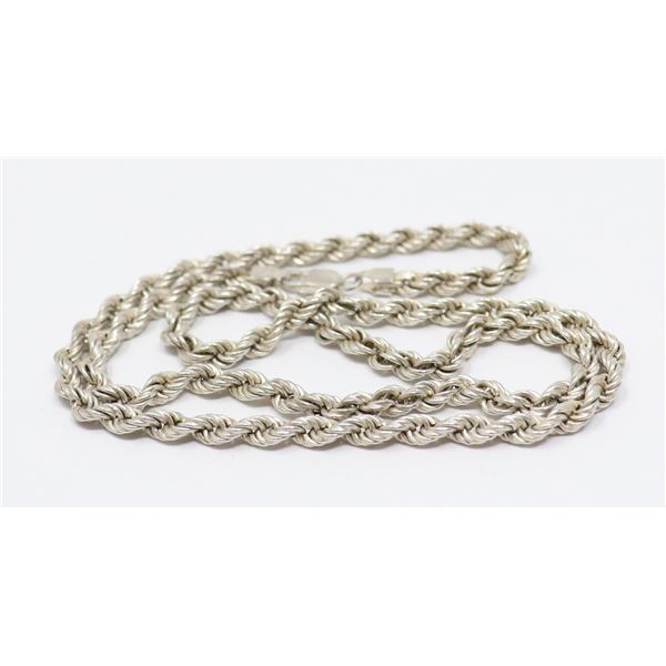 ITALIAN SILVER TWIN BRAIDED NECKLACE, 18"