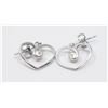 Image 1 : STERLING SILVER HEART-SHAPED EARRINGS, CARING