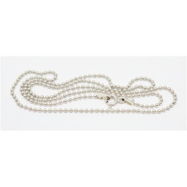 ITALIAN SILVER BALL LINK NECKLACE, 18 "