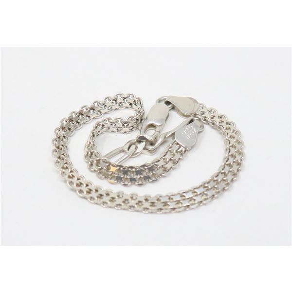 ITALIAN SILVER COMPOUND CHAIN BRACELET, 8.5"
