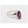 Image 1 : SILVER RING WITH DEEP PURPLE STONE, APPROX. SIZE