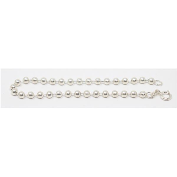 SILVER BALL LINK BRACELET 7.5"