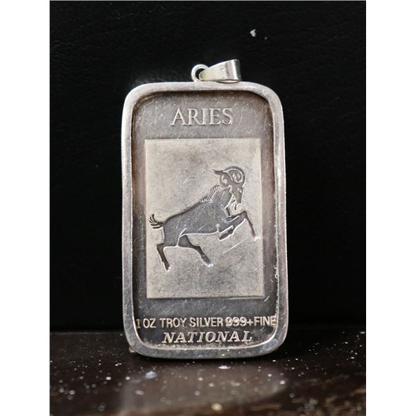 1 OZ TROY SILVER ZODIAC ARIES PENDANT