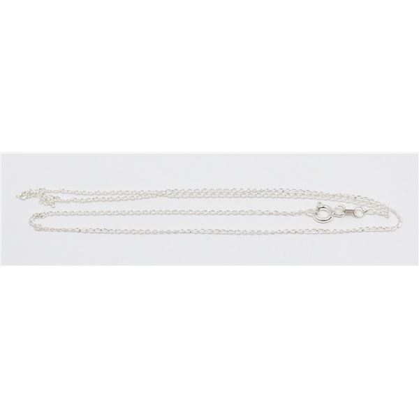 ITALIAN SILVER FINE CHAIN NECKLACE, 16"