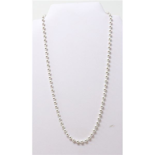 SILVER BALL-LINK NECKLACE, 18 "
