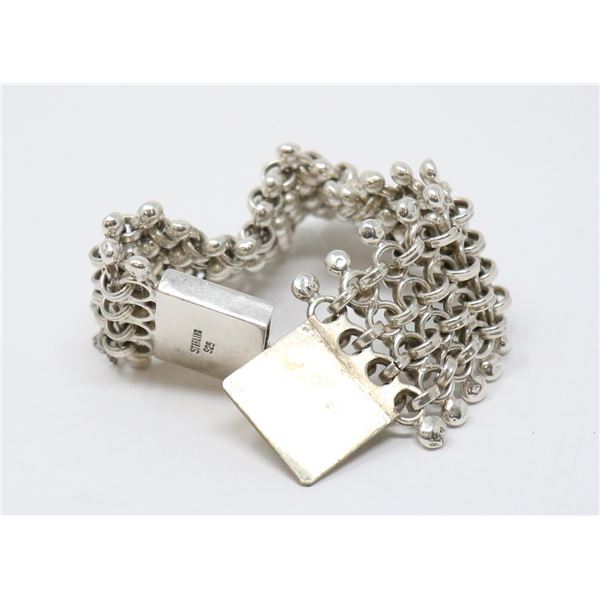 STERLING SILVER CHAINMAIL BRACELET 8" X 1.5"