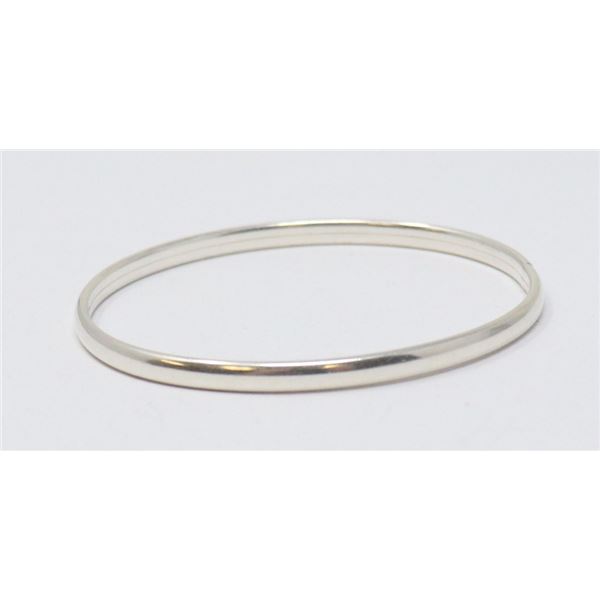 ITALIAN SILVER SIMPLE BANGLE WITH CLASP,