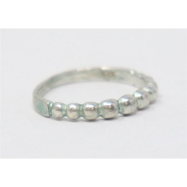 SILVER RING, SMALL BALL PATTERN, APPROX. SIZE 6