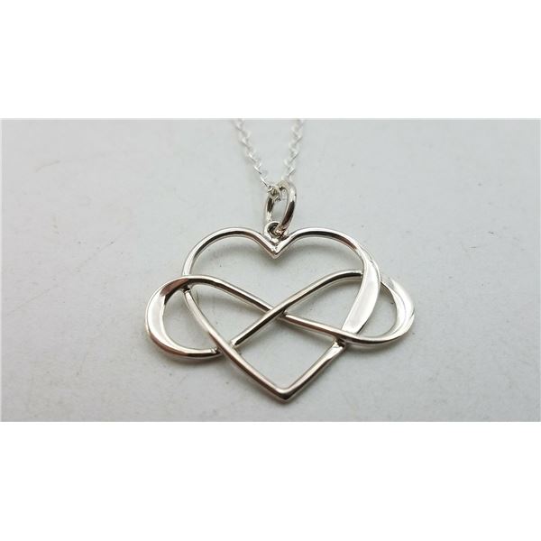 ESTATE 925 SILVER INFINITY HEART SYMBOL NECKLACE