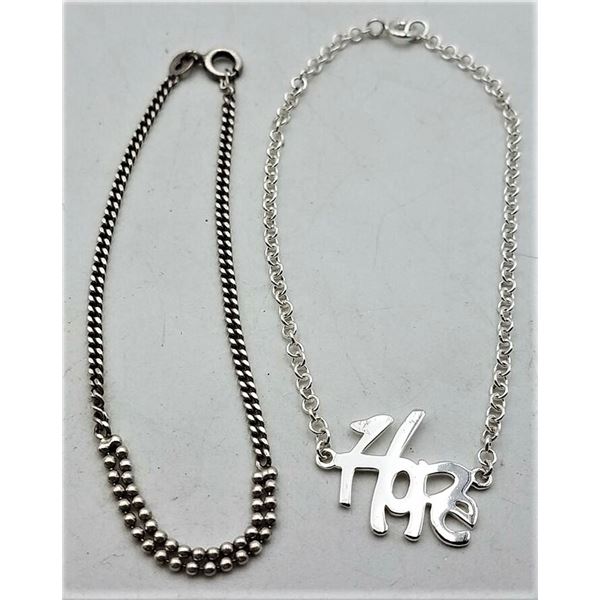 ESTATE 925 SILVER LOT OF 2 BRACELETS "HOPE"