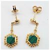 Image 1 : ESTATE PAIR OF GOLDPLATED 925 SILVER & MALACHITE