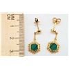 Image 2 : ESTATE PAIR OF GOLDPLATED 925 SILVER & MALACHITE