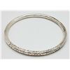 Image 1 : ESTATE 990 SILVER FLORAL ETCHED SOLID BANGLE