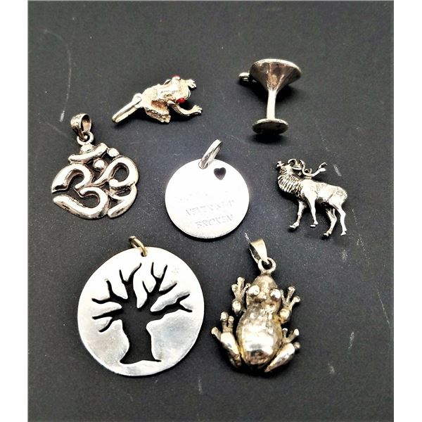 ESTATE LOT OF 7 925 STERLING SILVER CHARMS ~20 GRM