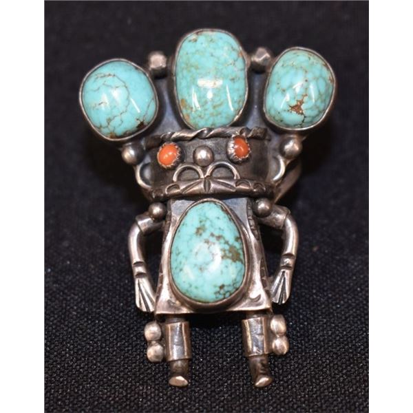 NAVAJO INDIAN KACHINA RING