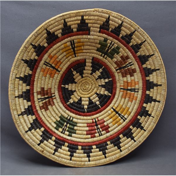 NAVAJO INDIAN BASKETRY TRAY (BLACK)