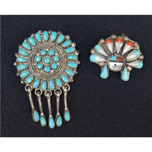 ZUNI INDIAN SILVER PIN/PENDANTS