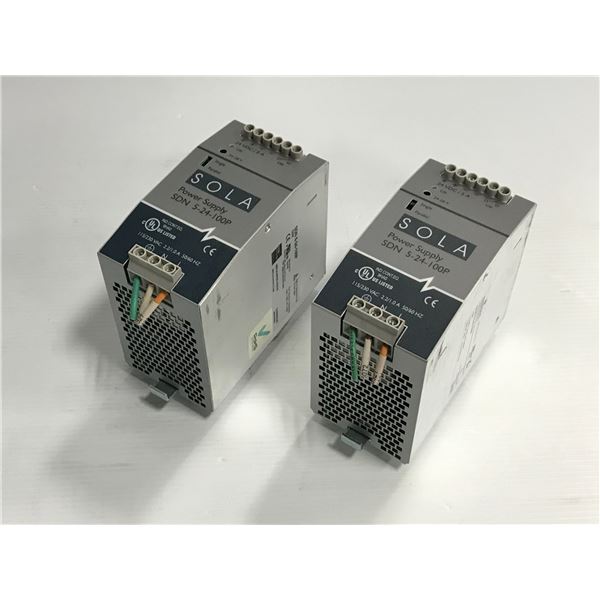 Lot of (2) Sola #SDN 5-24-100P Power Supply